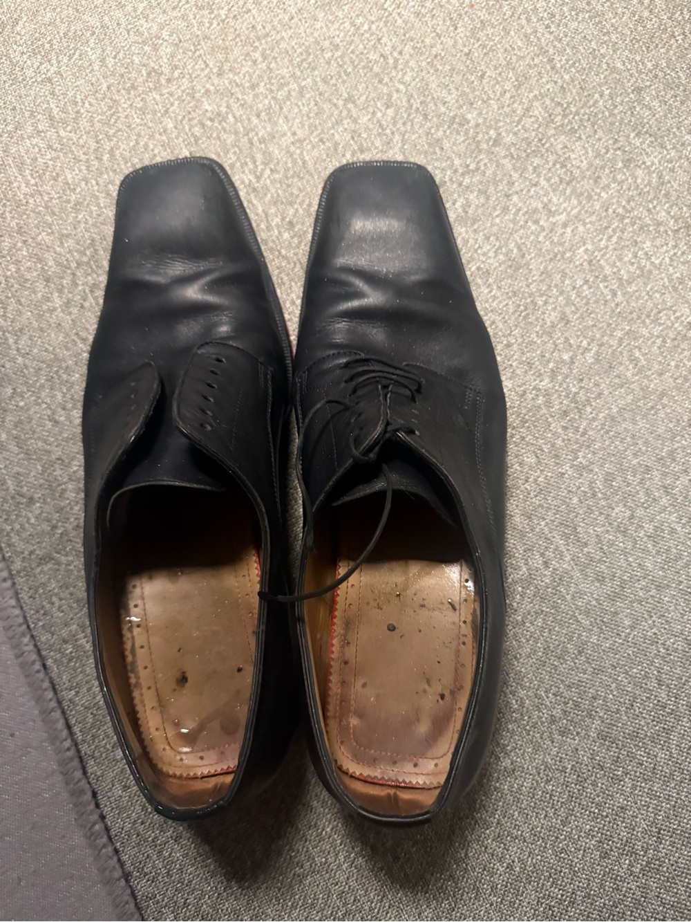 CHRISTIAN Louboutin Classic Black Leather Men's Lace-Up Dress Shoes - Picture 2 of 4